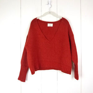 Aritzia Wilfred Sweater Womens SZ S Alpaca Wool Blend Ribbed Oversized Cozy Soft